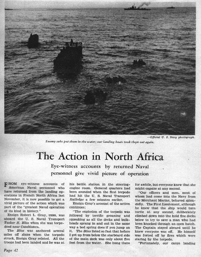 The Action in North Africa — All Hands January 1943, p. 42