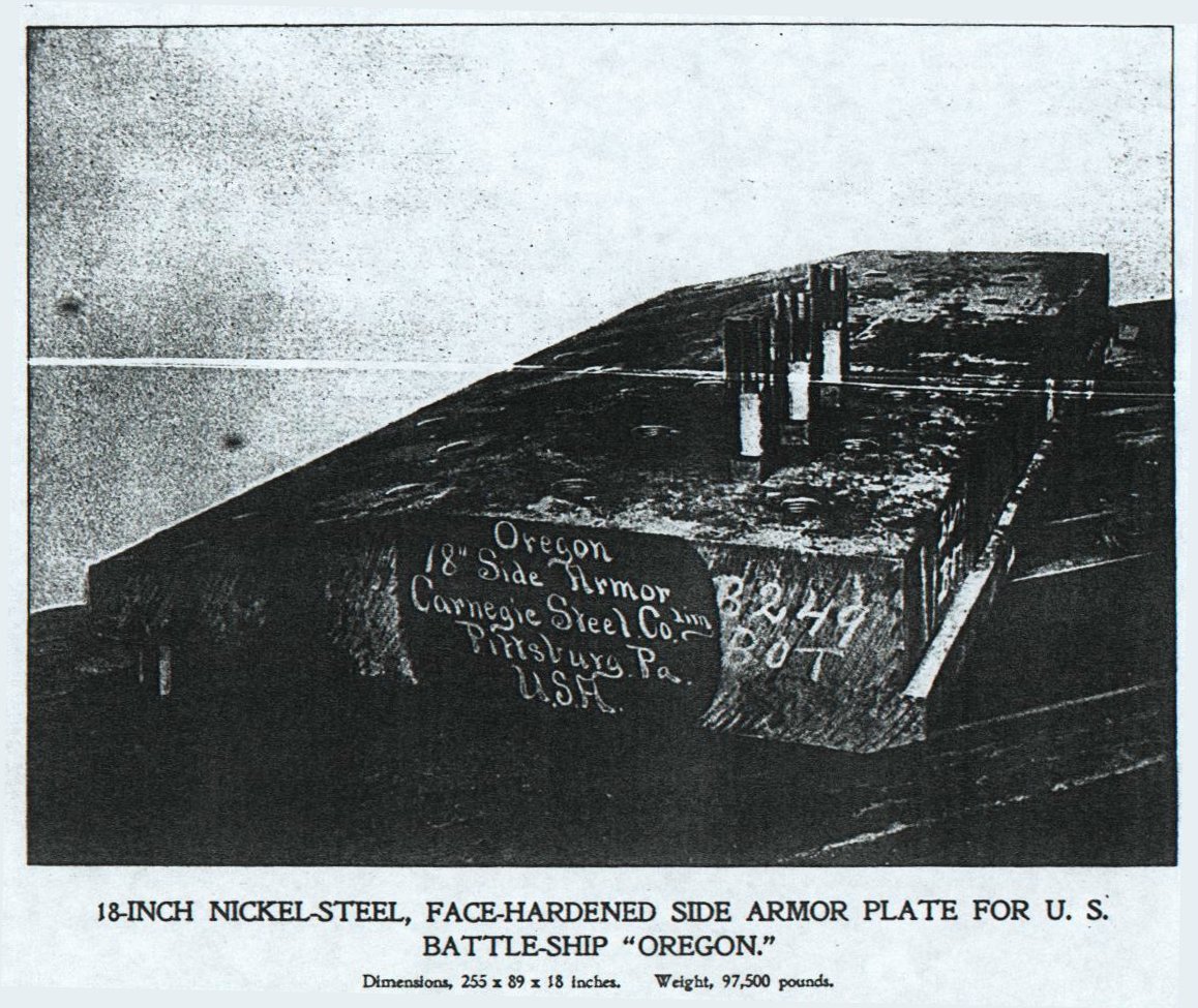Armor plate showing armor bolts and taper