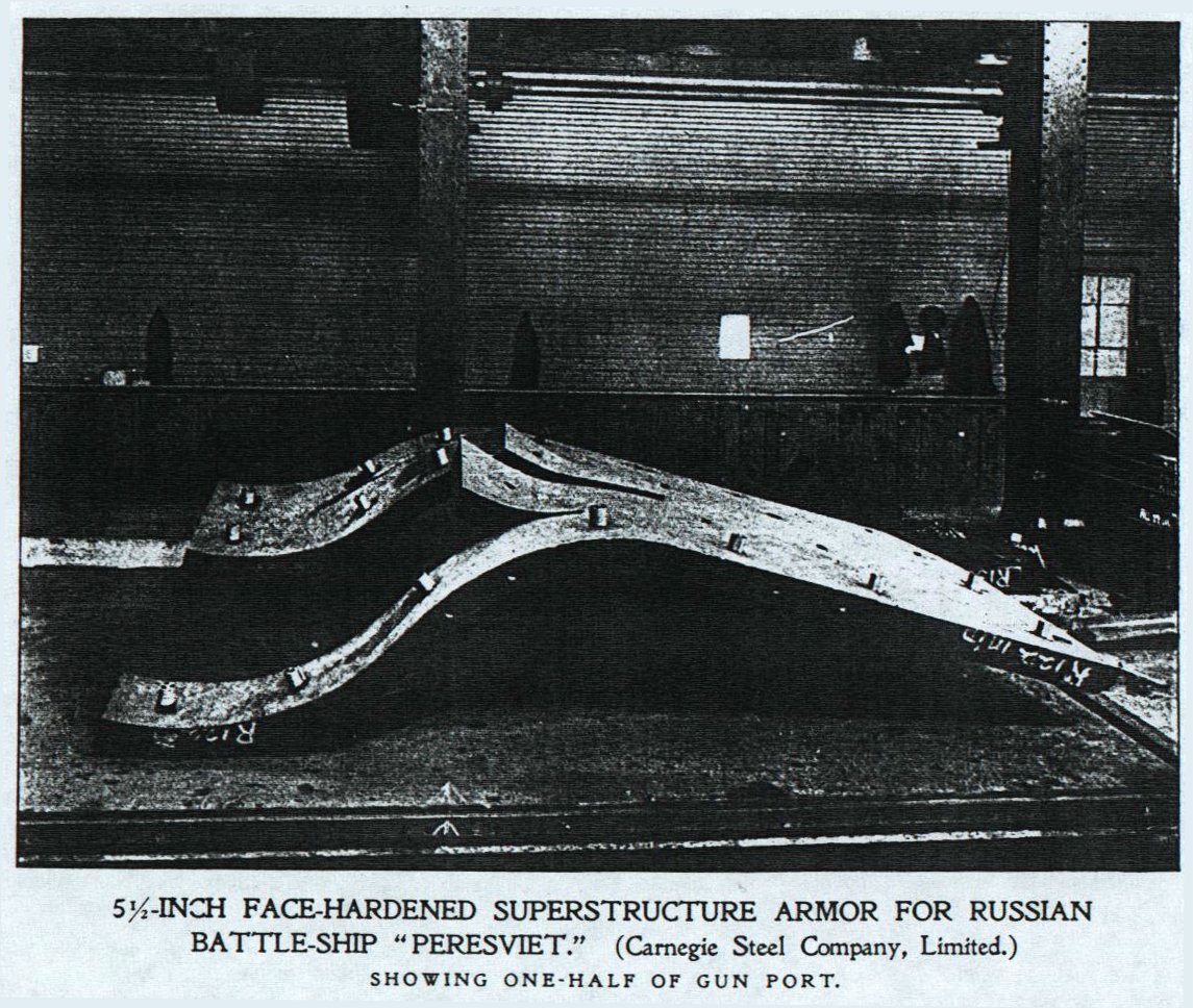 Gun port armor for Russian battleship Peresviet