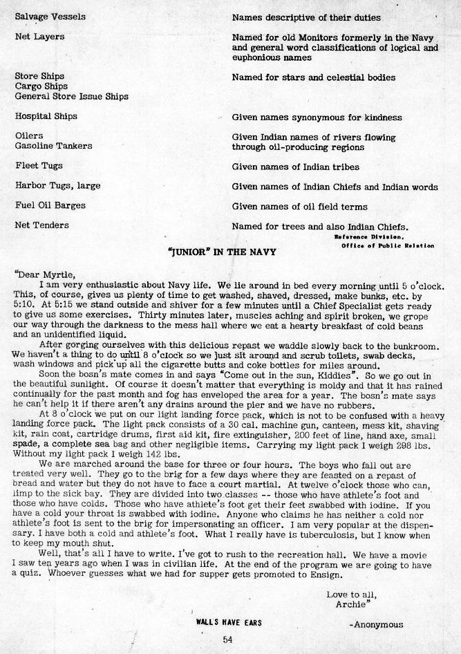 "Junior" in the Navy — All Hands June 1942, p. 54