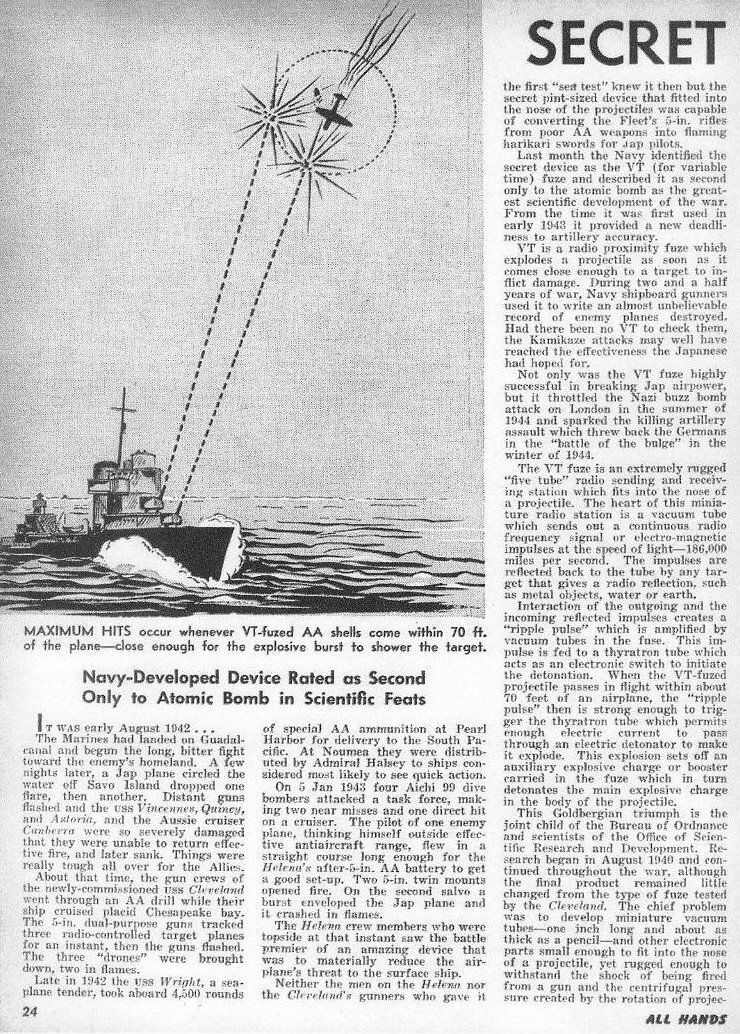Secret Fuze, All Hands November 1945 p.24