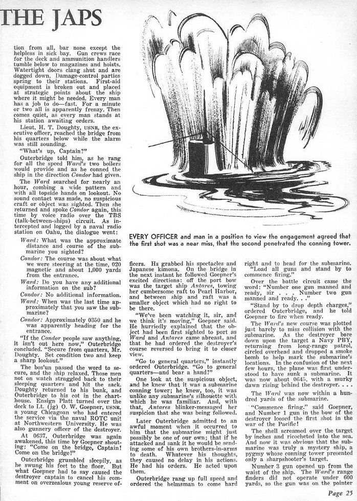 War's First Shot: USS Ward at Pearl Harbor — All Hands February 1945, p. 25