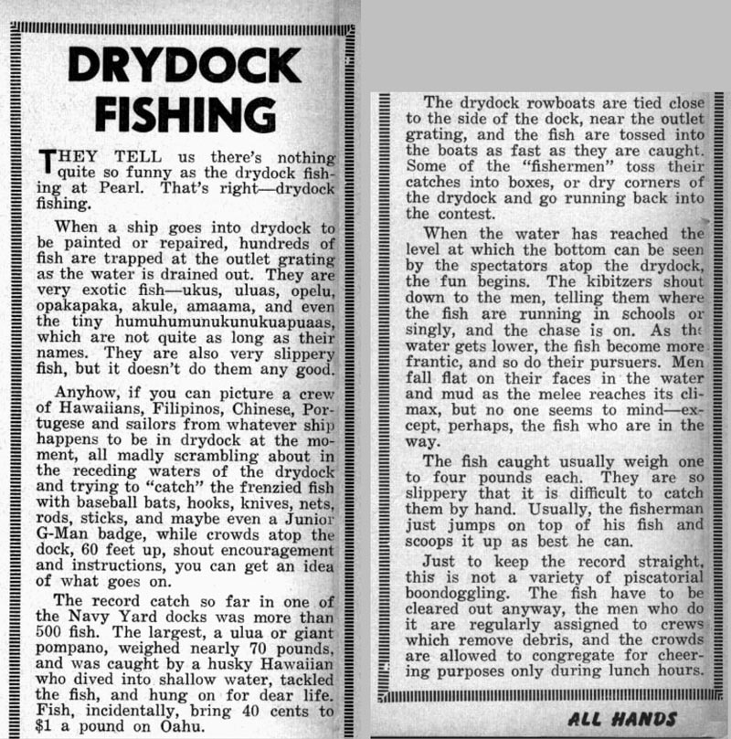Drydock fishing Pearl Harbor