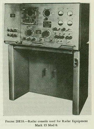 Figure 20E18 &mdash; Mark 13 radar control console in the plotting room