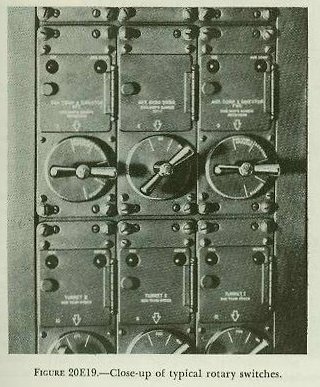 Figure 20E19 &mdash; Typical type-J rotary-switch units from the main-battery fire control switchboard