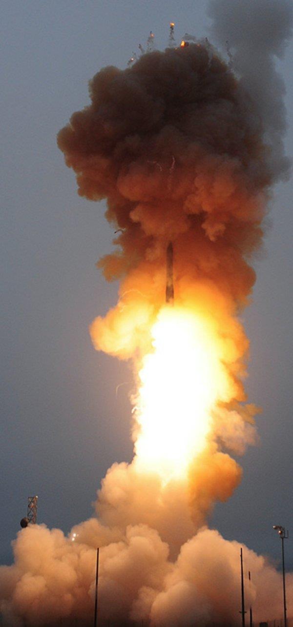 Land: Intercontinental Ballistic Missiles (ICBMs such as the Minuteman III &mdash; pictured above).