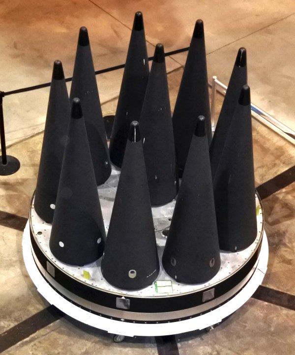 Each missile has Multiple Independently targetable Reentry Vehicles (MIRV).
