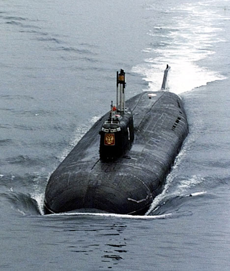 Russian submarine K-141 Kursk under way at sea