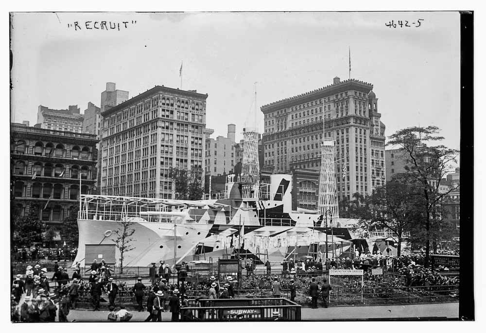 USS Recruit landship Union Square full view