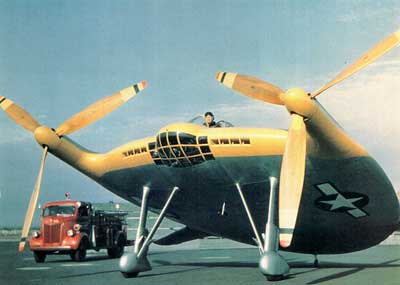 Vought V-173 Flying Pancake in flight