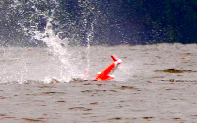 WANDA Flimmer drone — showing wing fins and pusher propeller configuration