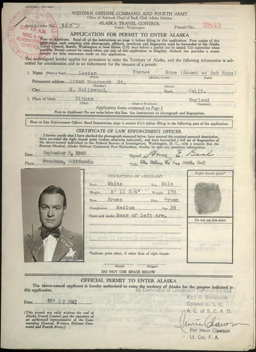 First overseas visit Alaska 1942