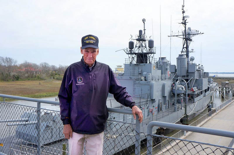 Gerald Bowman with USS Laffey