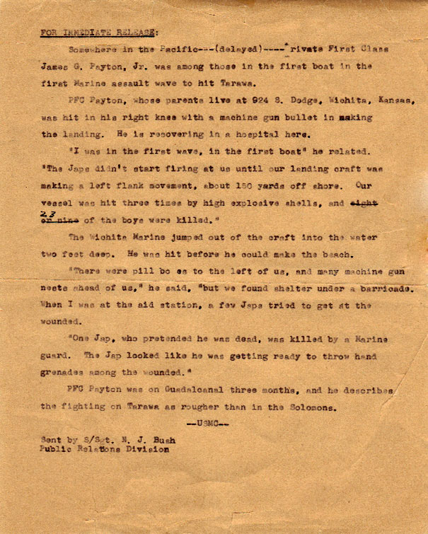 Letter from Public Relations