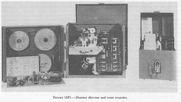 Figure 10F1 — Dummy director and error recorder setup for testing automatic control equipment accuracy