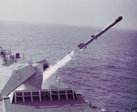 ASROC missile launch from a US Navy destroyer, 1969